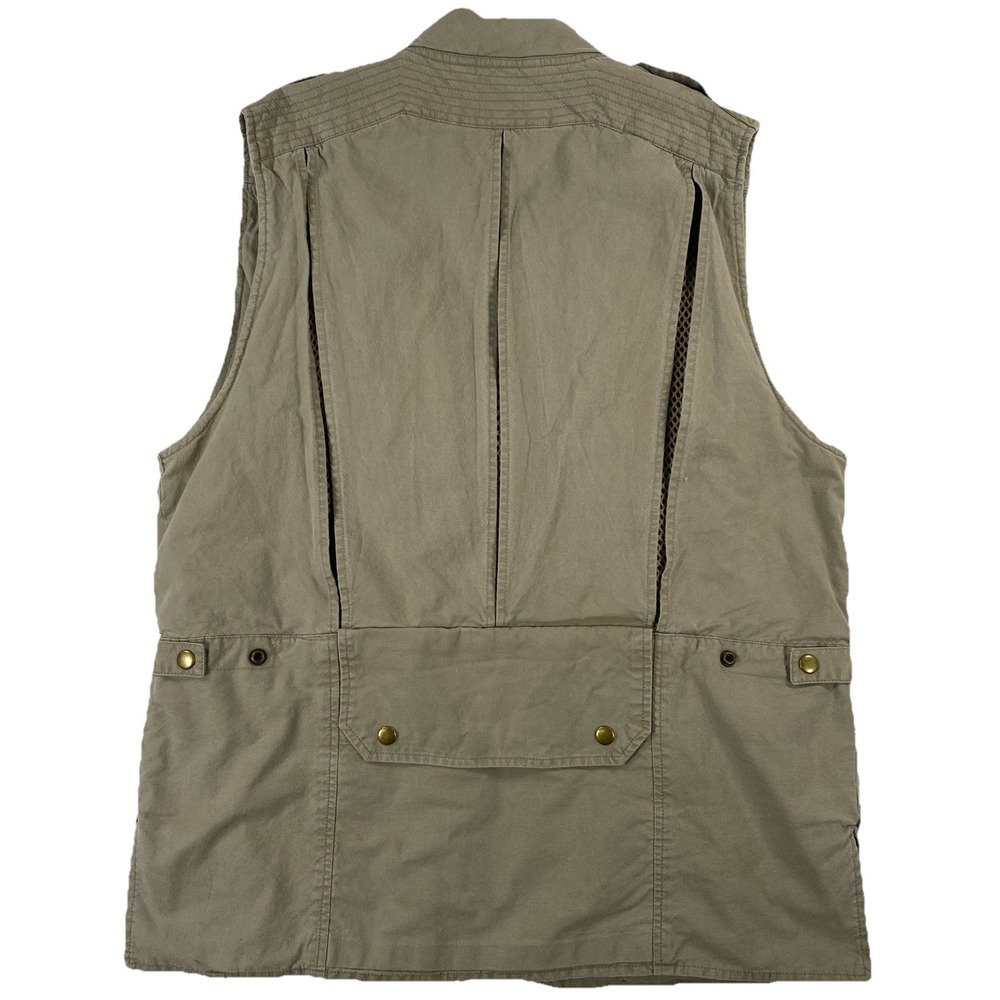 Vintage Banana Republic Safari Travel Vest Multiple Pockets Beige Men's Large - Picture 2 of 5